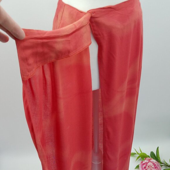 Passports By Pier 1 Vintage Wrap Skirt Sarong Womens M Salmon Red NWT Deadstock - Picture 7 of 11